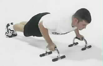 Press up bars in use.